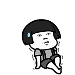 蘑菇头向后退惊吓的表情包